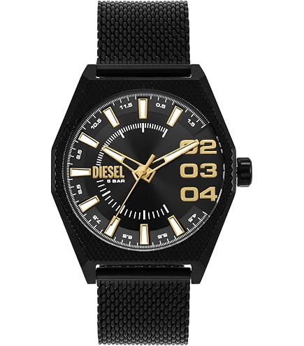 Amazon.com: Diesel Rasp Stainless Steel and Leather Three-Hand