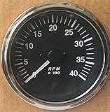 VeethreeTachometer Magnetic Pick Up, Black Dial/Chrome Bezel, Automotive Instrument Panel Tachometer Gauge