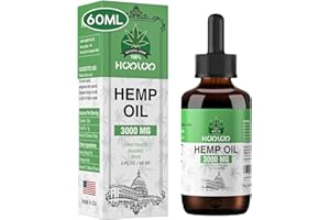 HOOLOO Hemp Oil for Adults 3000MG for Bedtime Support, Unwind, Relief Muscle Joint Discomfort, Allergen Free, 2Fl Oz, Made in USA