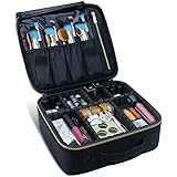 Travel Makeup Case,Makeup Bag,Profession Makeup Organizer Portable Toiletry Cosmetic Bag with Makeup Brush Holder for Women Girls