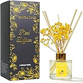 caokaasm Reed Diffuser Set-Lemon Verbena Scent Fragrance Oil Diffuser with 6 Reed Sticks | Home & Bedroom Bathroom Decor,3.38 fl oz (100ml) (Lemon Verbena)