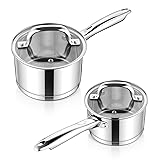 E-far Stainless Steel Saucepan with Lid Set - 1QT