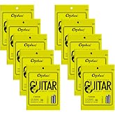 POGOLAB Guitar Strings, Acoustic Guitar Strings, 6 Strings Set, Hexagonal Carbon Core 75/25 Bronze, Light, 11-52, 10 Packs
