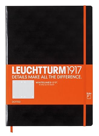 Leuchtturm1917 345310 Notizbuch Master Slim (A4+, Whitelines Link, 121 nummerierte Seiten, Lineatur: dotted, weitere Formate 