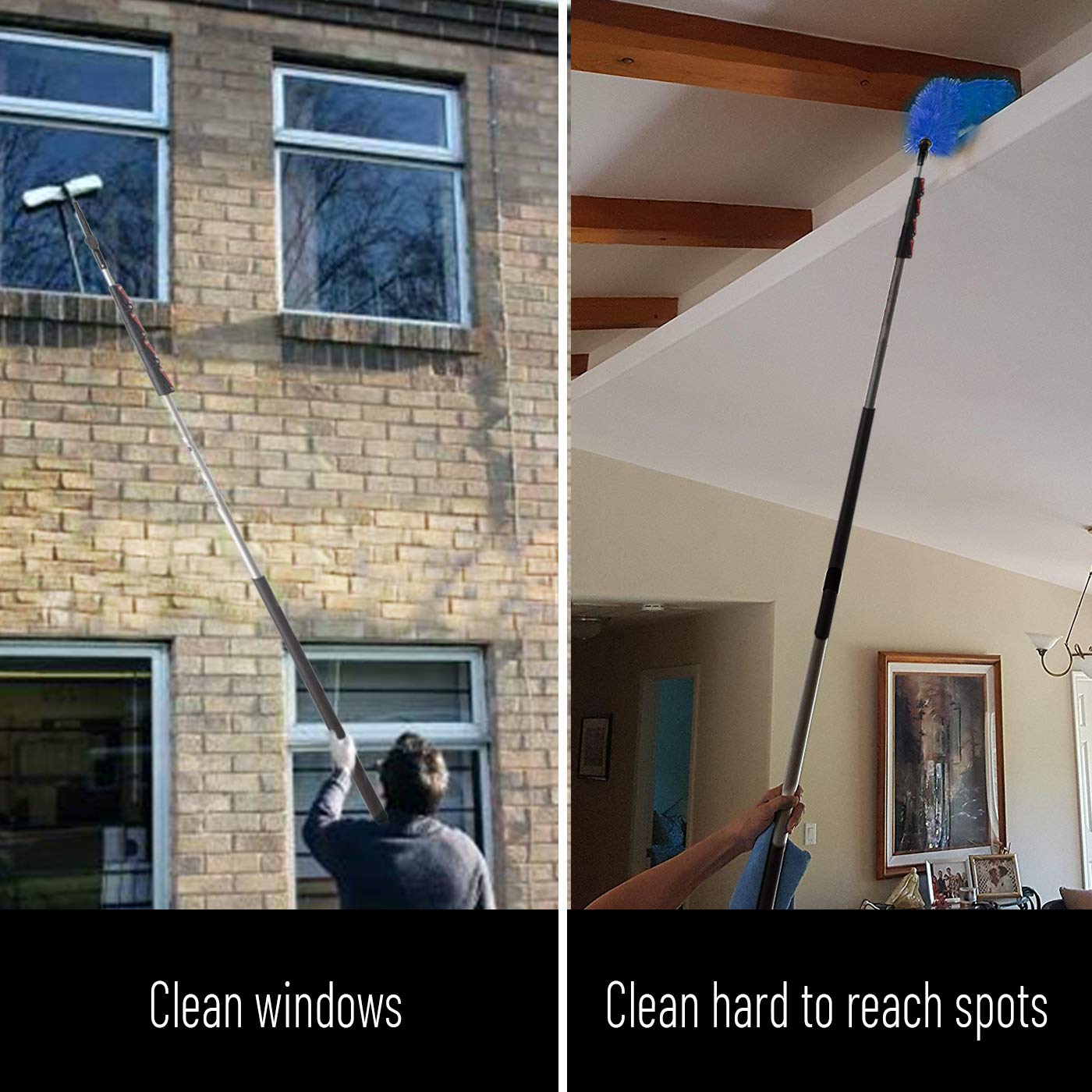 Wood Extension Pole for Roller Painting Ceilings High Surface Reach 4