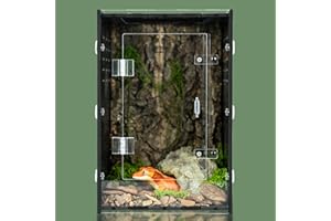 maiyuolg Reptile Tank 8x8x12 Terrarium – PVC Reptile Enclosure, Lizard Tank, Crested Gecko Tank for Small Reptiles & Invertebrates