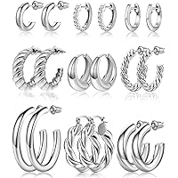 925 Sterling Silver 10mm Clear Cubic Zirconia Hoop Earrings For Toddlers & Girls