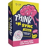 Gamewright Think 'N Sync Card Game, Simple Rules, 225 Cards, Group Games | Everyone Shouts Together for Family Game Nights, Quick to Start, For 3-8 Players, Ages 10+, Larger Prompt Set, Travel Game