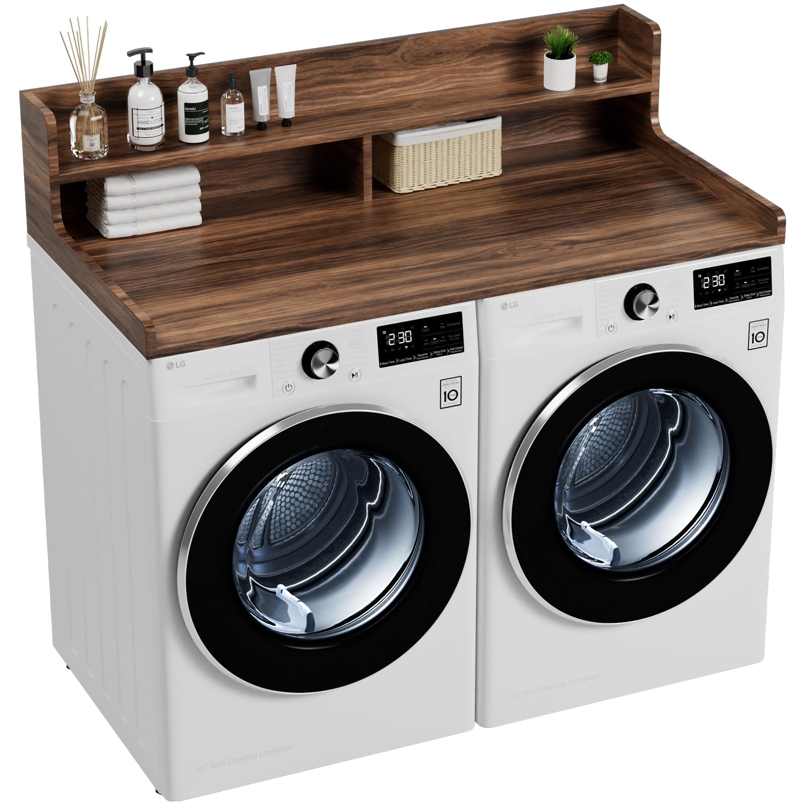 Photo 1 of ***FINAL SALE, VIEW NOTES*** ONKO 2-Tier Washer Dryer Countertop with Shelf, 54" Wide Wooden Laundry Machine Topper, Countertop Over Washer and Dryer for Laundry Room Organization and Storage