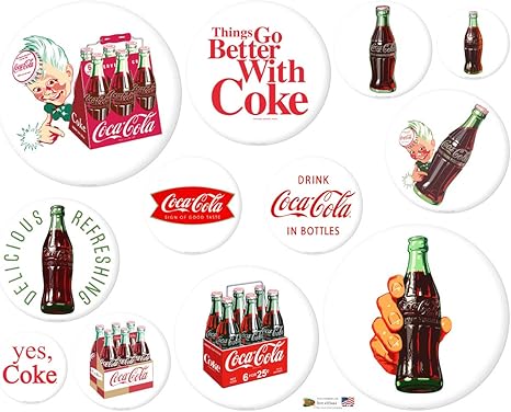 Amazon Com Coca Cola White Discs Decal Set Of 12 Vintage Style Kitchen Decor Arts Crafts Sewing