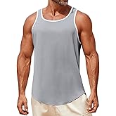 Runcati Mens Sleeveless Tank Tops Workout Muscle Gym Knitted Shirt Athletic Bodybuilding Slim Fit Ribbed T Shirts