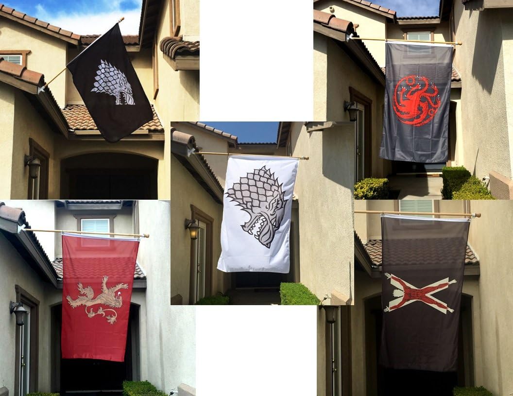 Set of 5 Game of Thrones 3' x 5' Banners 2 House Stark, Targaryen, Lannister, & Bolton