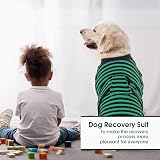Kuoser Dog Surgery Recovery Suit Adjustable Post Surgery Green L view 5