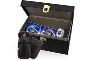 Extra Large Faraday Box for Car Key, [with 2 Enlarged Faraday Pouch] Diyife 9-14 Large Capacity RFID Key Box for Car Keys, Fa