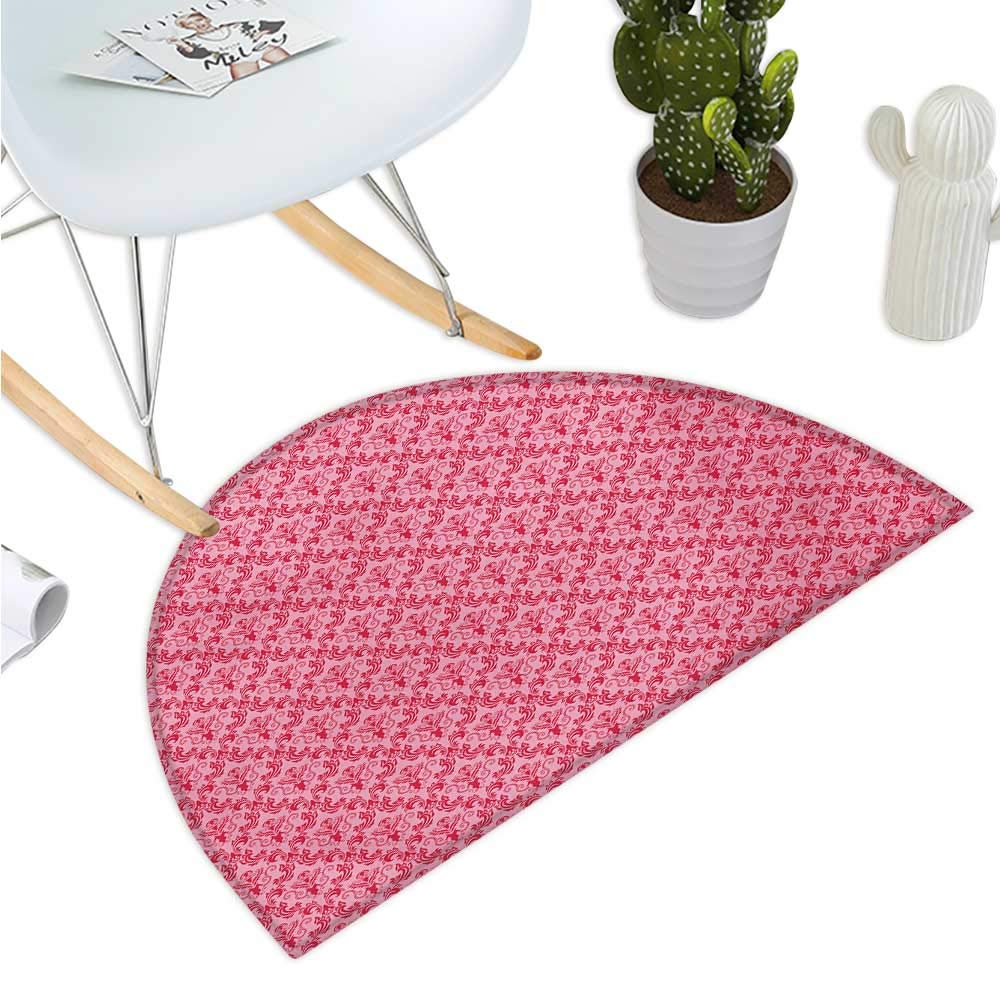 Anshesix Dahlia Vintage Half Circle Cushion for Valentine's Day, Special Party, 40 x 60 cm, Orange H 23.6 x D 35.4 Inches, Color13