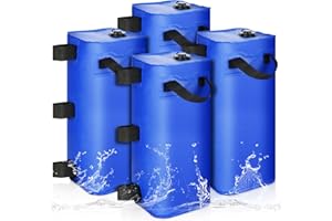 ILLUMINEW 4 Pack Canopy Water Weight Bag, 88 LBS Water Tent Weights Set of 4 Leg Weights for Gazebo, Pop Up Canopy, Canopies, Tent (Blue 25L)