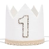 Agvgaza Simple 1st Birthday Party Crown - Classic First Birthday Hat, Unisex One Birthday Decor for Photo Props