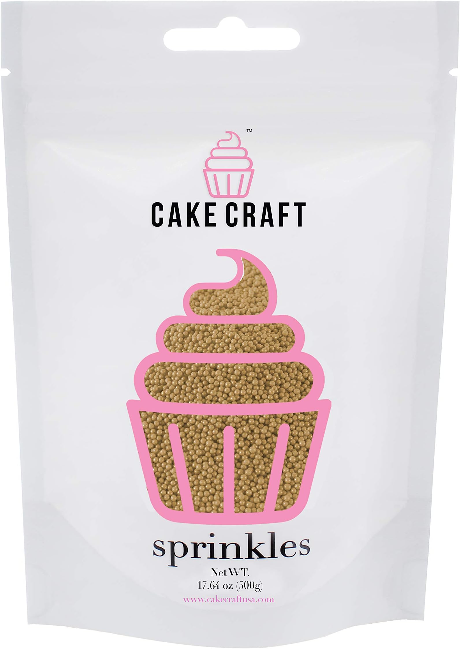 Cake Craft Sprinkles Gold Nonpareils 17.63 Ounces