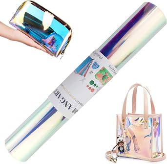 Amazon.com: SHUANGART - Rollo de piel sintética holográfica translúcida  para bolsos, bolsos, bolsos, bolsos, monedero, manualidades, 0.016 in de  grosor, vinilo PVC/TPU (PVC, transparente): Arte, Manualidades y Costura