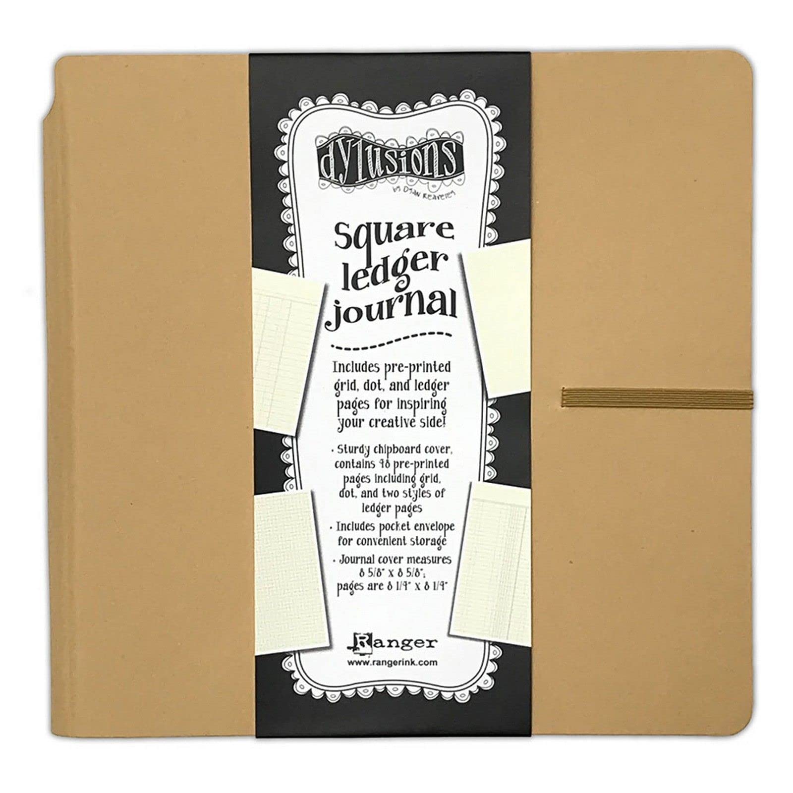 Dyan Reaveley's Dylusions Square Ledger Journal 8.625X8.625"-Kraft