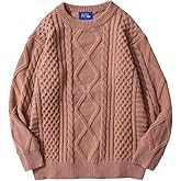Aelfric Eden Women Sweater Vintage Cable Knit Sweater Casual Oversized Sweater Pullover