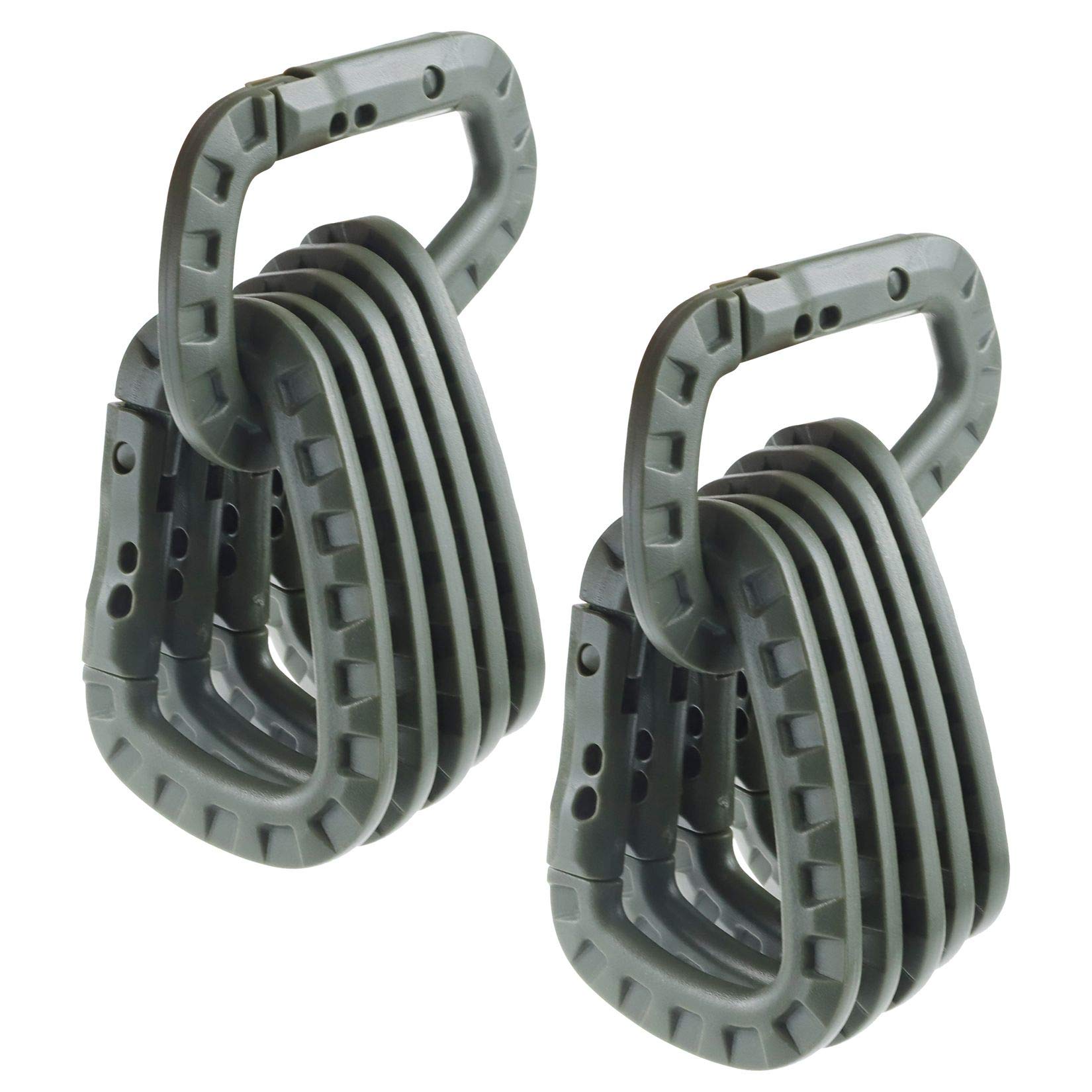 Photo 1 of 12 Pack Tactical Carabiners Keychain D Rings Spring Snap Gear Clip Utility Hooks Backpack Hanging Buckle Travelling for Camping