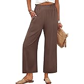ANRABESS Womens Wide Leg Palazzo Pants Summer Beach High Waisted Cropped Flowy Pants 2026 Dressy Casual Trousers with Pockets