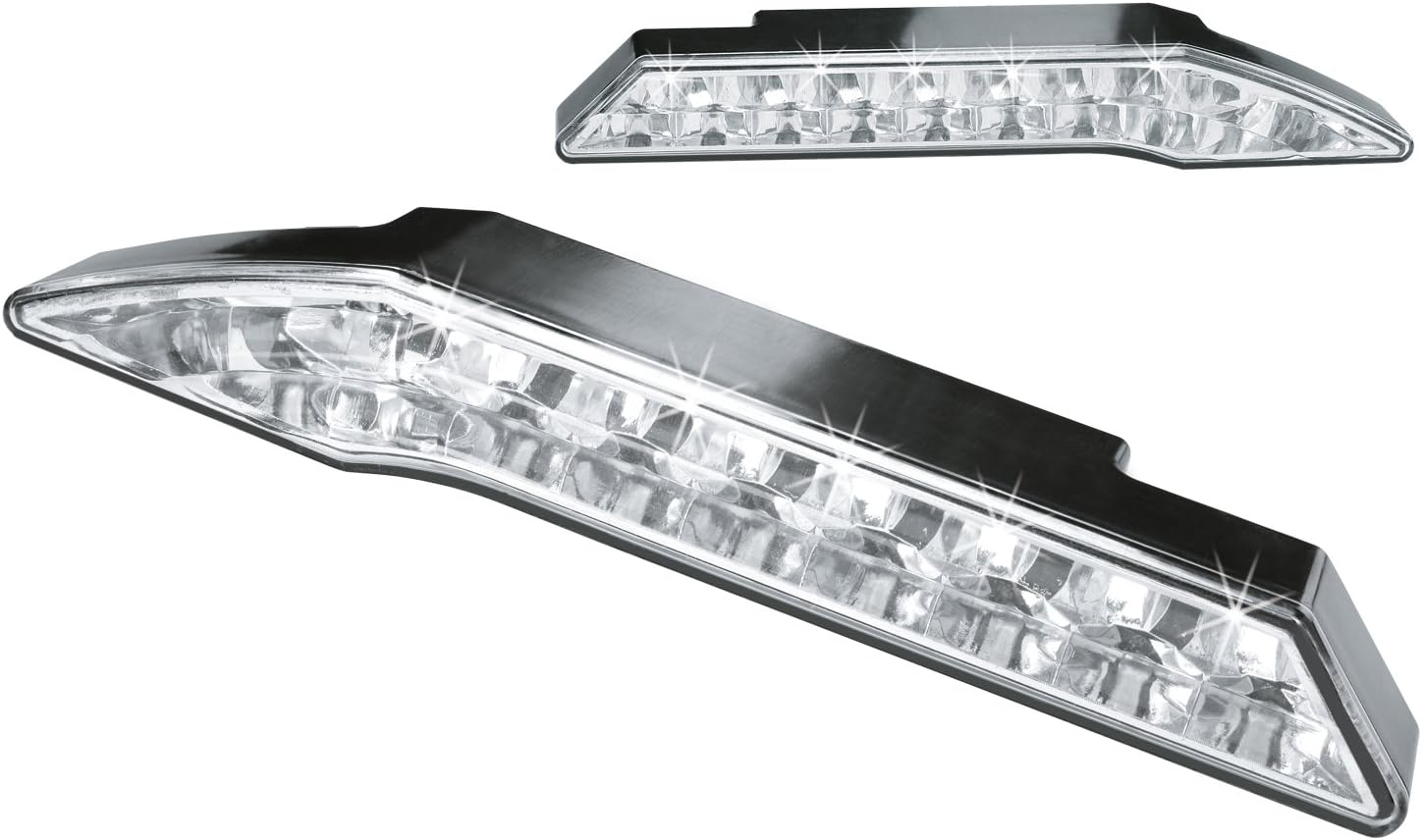 AEG 97141 LED Daytime running light LK 18, curved sportive design, with position light, 2 x 18 power LEDs in two rows, 12 and 24 V, self-assembly, ECE R7 and R87
