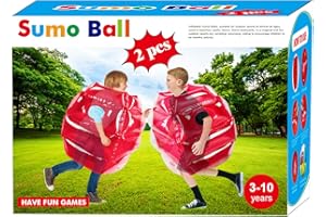SUNSHINE-MALL 2 pc Sumo Balls for Kids, Bubble Bounce Ball, Lawn Game for Child Outdoor Team Gaming Play, Ages 3-12 (24 inch, 2 pcs)