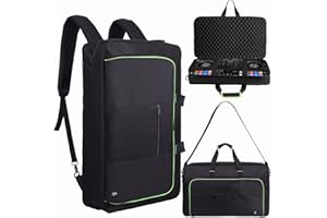 Timoxi DJ Controller Case for DDJ-FLX4/ 200//400/SR2/REV1 Numark Party Mix 2/FX With Thick EVA Padding, Adjustable Shoulder Strap,Fits Up to 15.6" Laptops (Bright Green, 22.5"x14.4"x4.7")