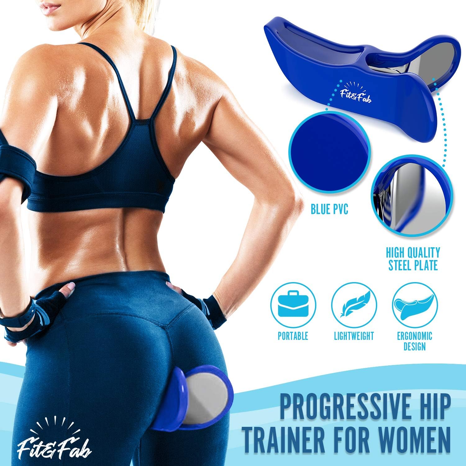 Fit&Fab Kegel Exerciser Hip Trainer for Women with Butt Lifting, Muscle Toning, and Pelvic Floor Strengthening, Provides Postpartum Therapy for Bladder Control, Inner Thigh Trainer Correction: Health & Personal Care