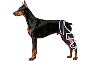 Dog Knee Brace for Back Leg,Adjustable Dog Knee Brace with Metal Stabilizers for Relieve ACL/CCL Pain,Universal Use of 4 Leg,