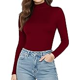 Womens Long Sleeve Turtleneck T-Shirts Mock Neck Underwear Fall Winter Fashion Base Layer Casual Lightweight Soft Tops