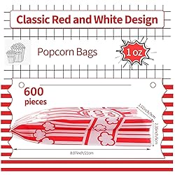 VOISEN Paper Popcorn Bags,600 Pack 1oz Popcorn Bags