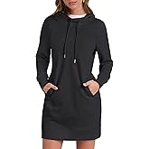 ANRABESS Womens Sweatshirt Dress Long Sleeve Hoodies Mini Dresses Fleece Casual Hoodie with Pockets 2025 Fall Fashion