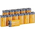 Amazon Basics 12-Pack 9 Volt Alkaline Performance All-Purpose Batteries, 5-Year Shelf Life, Packaging May Vary