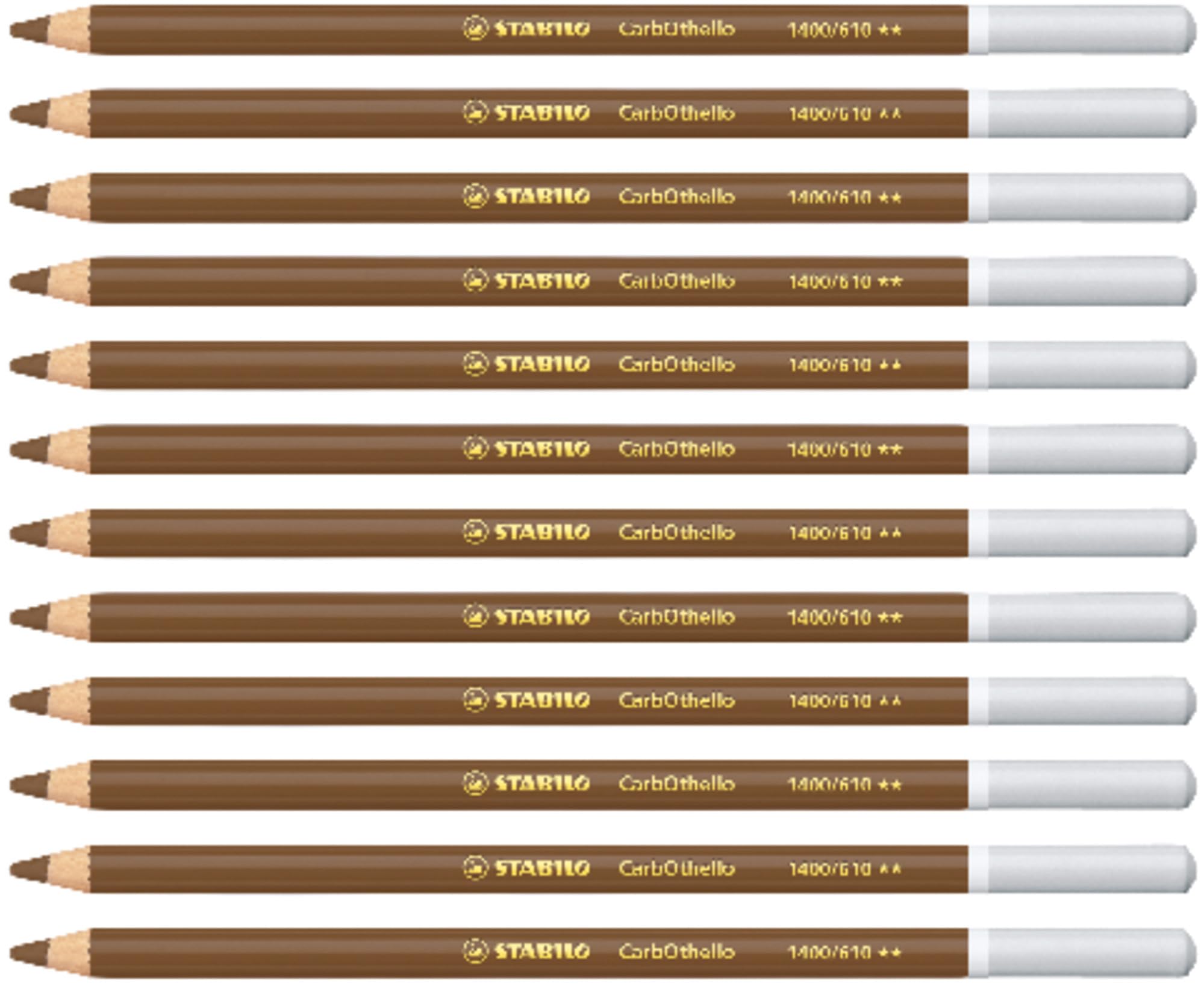 STABILO CarbOthello - Chalk-Pastel Pencil - Pack of 12 - Raw Umber