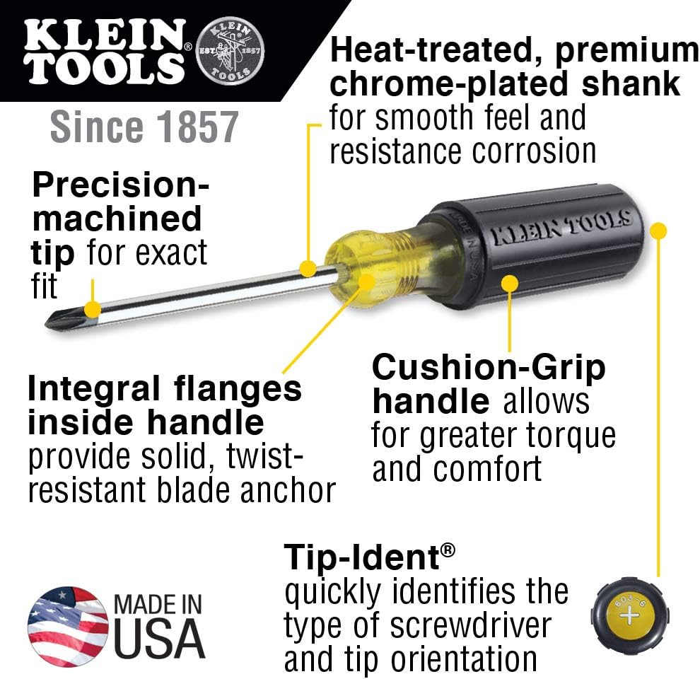 KLEIN TOOLS 7 Piece Cushion-Grip Screwdriver Set 85076, Multi - Image 3