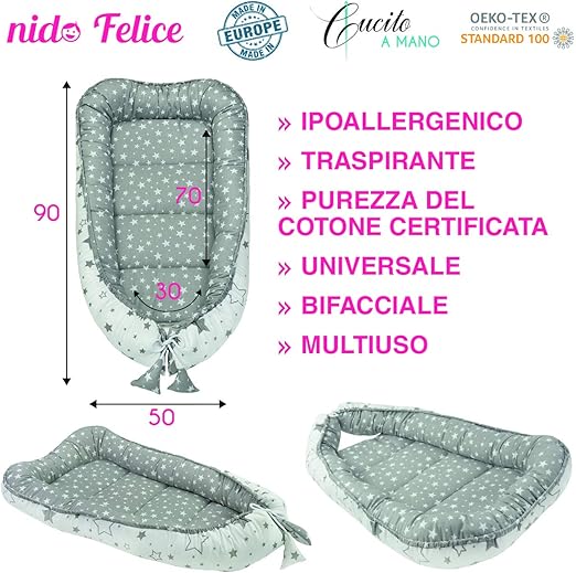 Matelas Et Linge De Lit La Chambre De Bebe Nido Felice Coussin Dehoussable Lateral Incline Et Anti Chute Pour Bebe Fabrique En Union Europeenne Anti Reflux Sakapersada Co Id