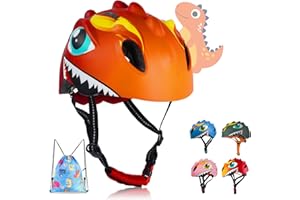 TOUTSEUL Toddler Helmet Kids Bike Helmet for Boys Girls 3 4 5 6Years Old with Dinosaur 3D Lightweight Safety Certified,Toddler Bike Cycling Skating Skateboard Scooter Helmet