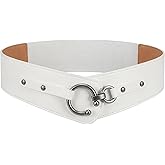 BlackButterfly Wide Elastic Stretch Retro Metal Interlock Buckle Belt