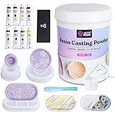 LET'S RESIN Resin Casting Powders Starter Kit,1000g Fast Cured Resin Powder | 20~30 Minutes De-Mold, Water Activated Plaster Powder Casting Kit for DIY, Easy Mixing &amp; Self Leveling