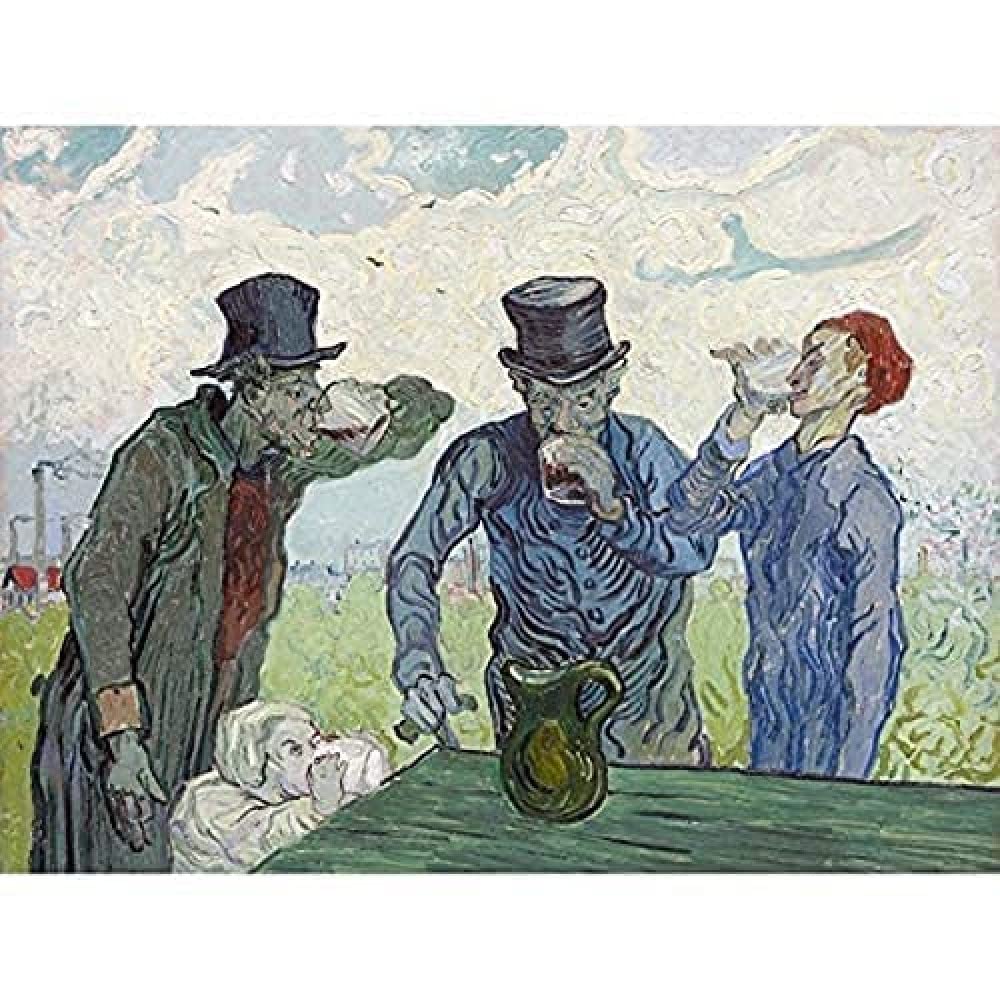 Van Gogh The Drinkers Painting Art Print Canvas Premium Wall Decor Poster Mural