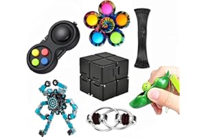KASDCVN 7 PCS Fidget Toys Adults Set,Relieves Stress Anxiety Fidget Toys for Kids and Adults with ADD,ADHD, Autism or Anxiety,Easter Basket Stuffers Gift for Kids Teen Cool Gadget