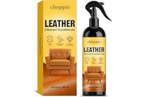 Choppie Leather Cleaner and Conditioner (8.45 Fl Oz), Leather Repair for Furniture & Car Interior, Leather Seat Couch Cleaner, Premium Leather Care and Protection
