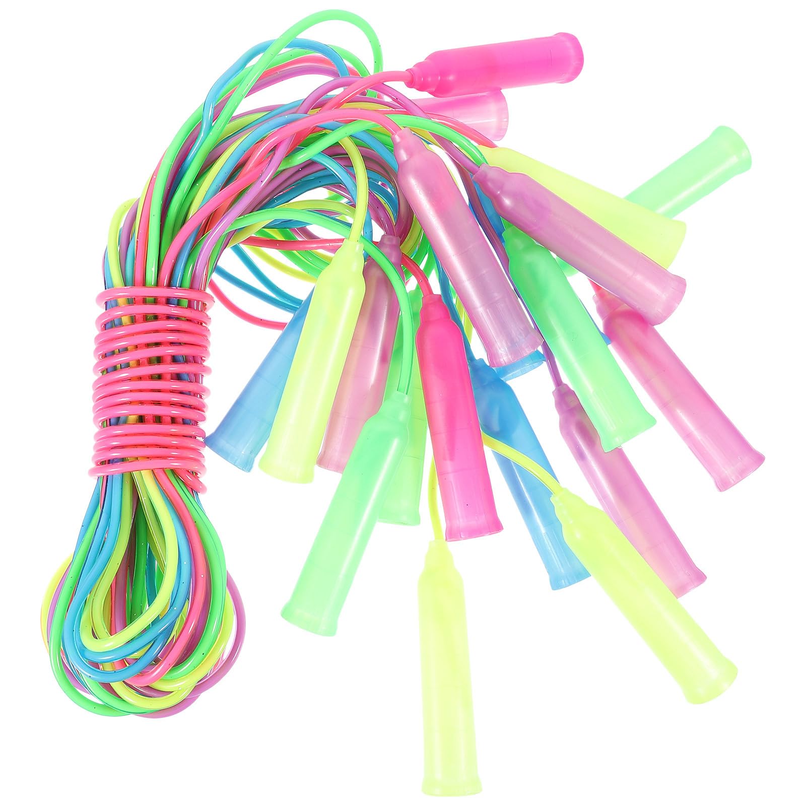 10 Pack Kids Jump Rope, Adjustable Skipping Ropes for Girls Boys, 8.2 Feet Colorful Tangle-Free Plastic Jumping RopeSet for Outdoor Fun Activity Sport Party Favor, Random Color
