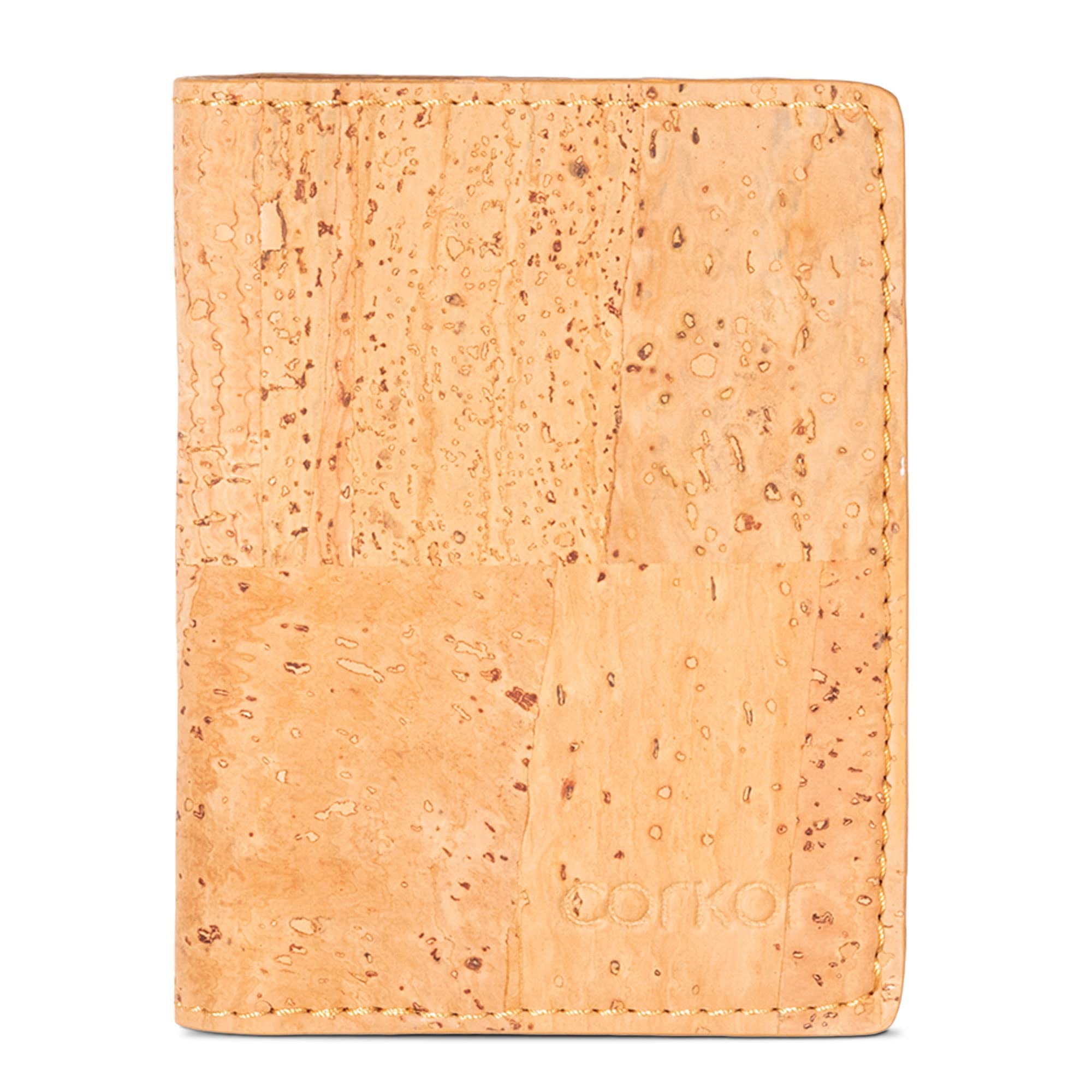 Corkor Slim Wallet for Men, RFID Safe, Vegan Non Leather, Bi-fold Cards Cash, Camel, Slim, Minimalist Light Brown