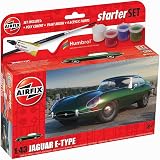 Airfix A55009 Jaguar E-Type Starter Set 1:43 Car Kit with Paints & Decals view 1