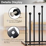 pickpiff Free Standing Shoe Rack 4 Pairs Boots Black Metal Storage view 4