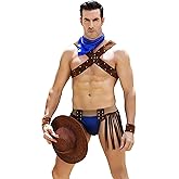 Sipumia Mens Cowboy Boy Cosplay Costume Tuxedo Sexy Lingerie Set Role Play Uniform Gay Bar Nightclub Outfit